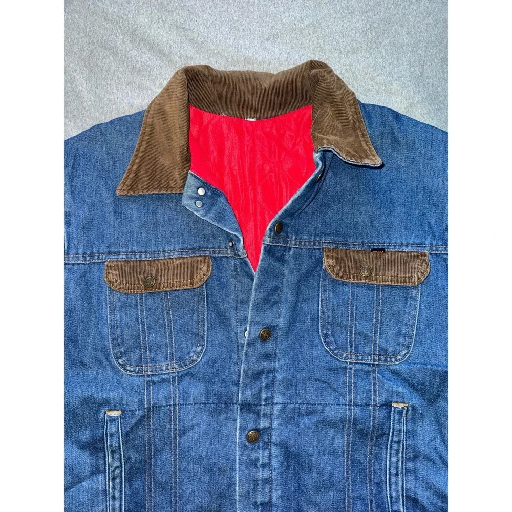 VTG Key Imperial Quilt Lined Denim Chore Trucker Jacket‎ Button Size Large